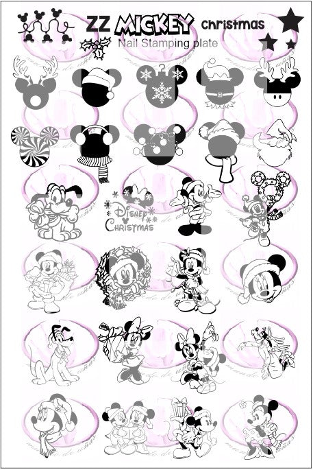 Designer Mickey Nail Stamping Plates FG-59